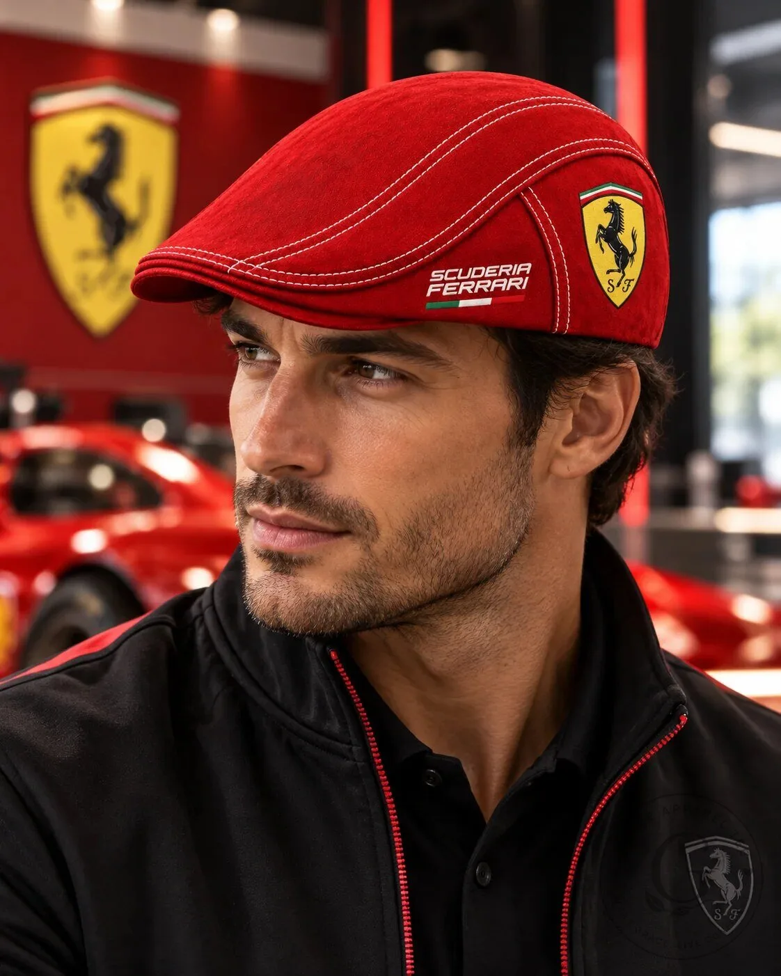 Scuderia Ferrari Racing Team Red Ivy Cap Flat Hat for Formula 1 Enthusiasts 7 Scuderia Ferrari Racing Team Red Ivy Cap Flat Hat for Formula 1 Enthusiasts