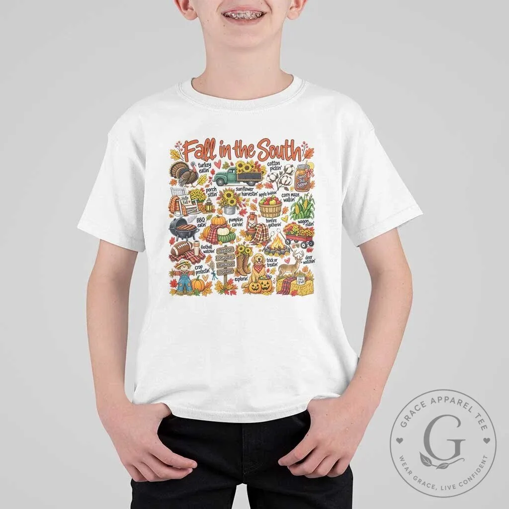 Fall in the South Autumn Harvest Activities Kids T-Shirt